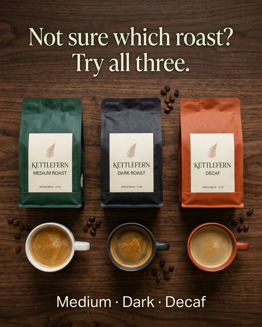 Sample ad: Not sure which roast? Try all three.